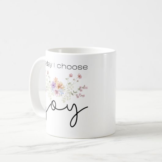 Mug Today I choose Joy Inspirational Wildflowers (Devant gauche)