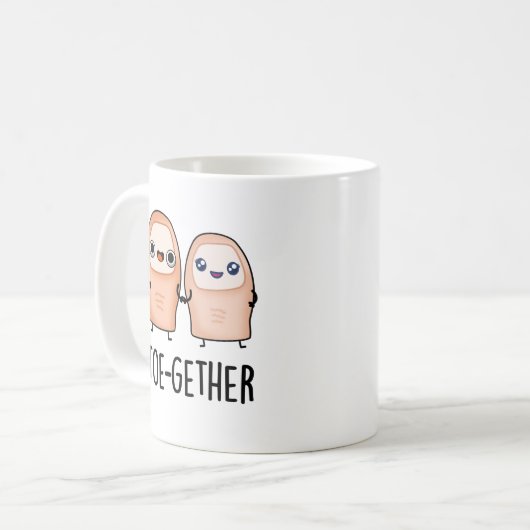 Mug Toe-gether Funny BIg Toe Pun (Devant gauche)