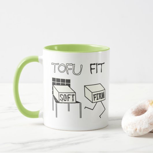 Mug Tofu Fit Funny Running Tofu Soy thème (Avec donut)
