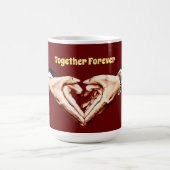 Mug Together Forever couples mains en forme de coeur (Centre)