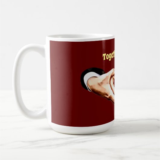 Mug Together Forever couples mains en forme de coeur (Gauche)