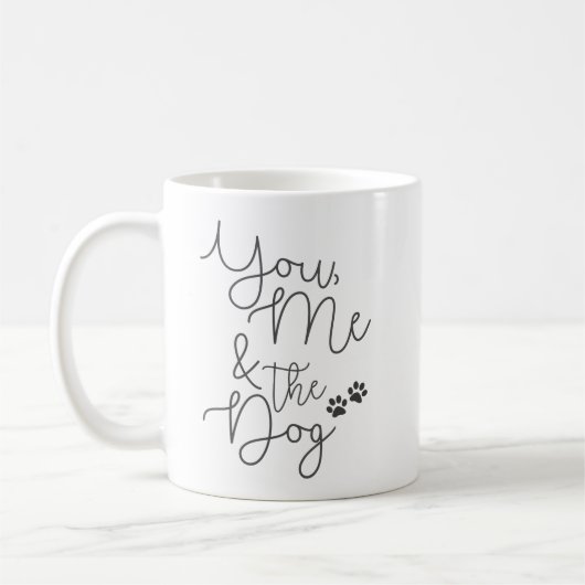 Mug Toi, Moi et le Chien, Minimaliste noir et blanc (Gauche)