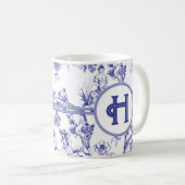 Mug Toile bleue et blanche (Devant droit)