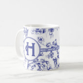 Mug Toile bleue et blanche (Devant gauche)