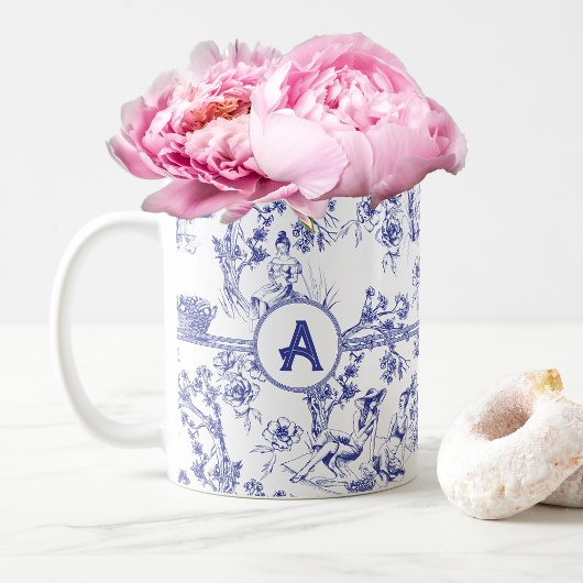Mug Toile bleue et blanche de Jouy Fête des mariées