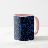 Mug Toile d'araignée moderne abstraite noire lignes bl (Devant droit)