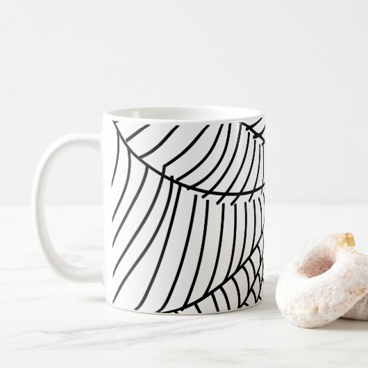 Mug Toile d'araignée noir et blanc (Avec donut)