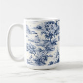 Mug Toile de jouy, bleu et blanc, porcelaine, (Gauche)