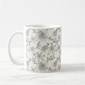 Mug Toile de Jouy botanique oiseaux campagne rustique (Gauche)