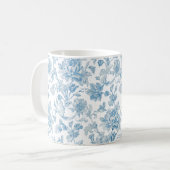 Mug Toile-de-jouy Chinoiseries Blue Floral Pattern (Devant gauche)