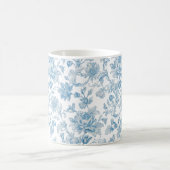Mug Toile-de-jouy Chinoiseries Blue Floral Pattern (Centre)