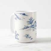 Mug Toile de Jouy Countryside Seamless Pattern (Devant gauche)