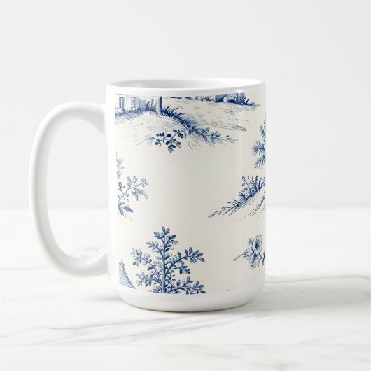 Mug Toile de Jouy Countryside Seamless Pattern (Gauche)