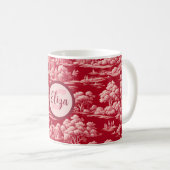 Mug Toile de Jouy rouge (Devant droit)