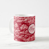 Mug Toile de Jouy rouge (Devant gauche)