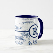 Mug Toile Monogram Chattanooga Bleu (Devant droit)
