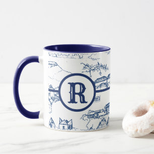 Mug Toile Monogram Chattanooga Bleu