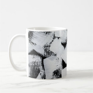 Mug Toile peinte abstraite noir blanc.