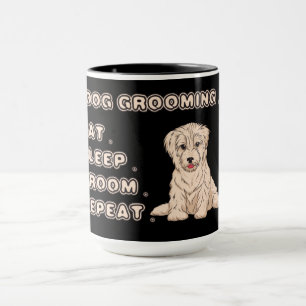 Mug Toilettage de chien manger dormir toiletter répéte