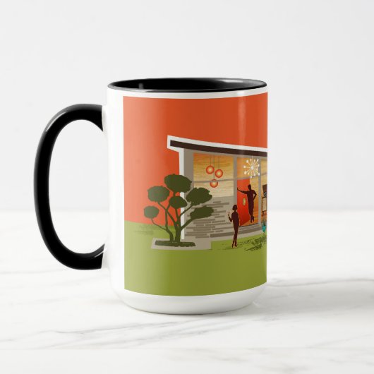 Mug Toit à papillon Maison moderne du milieu du siècle (Gauche)