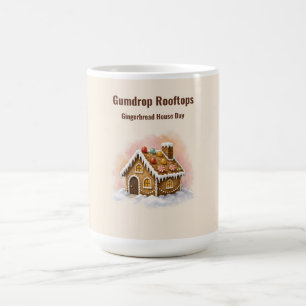 Mug Toits en Gomme Rouge Maison en Pain d'Épice Jour