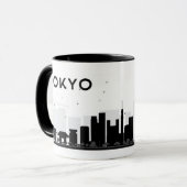 Mug Tokyo, Japon horizon noir et blanc de | de ville (Devant gauche)