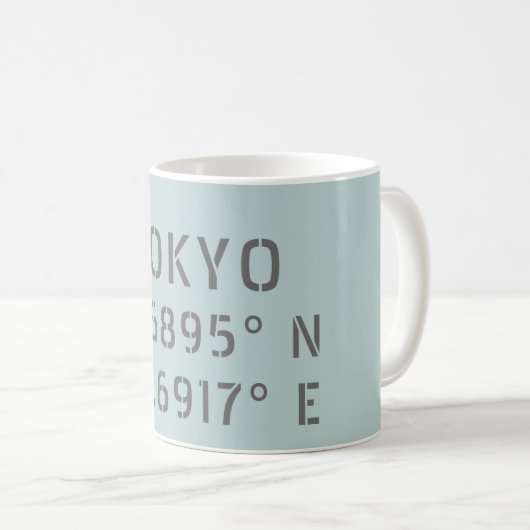 Mug Tokyo Latitude & Longitude (Devant droit)