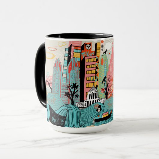 Mug Tokyo tirée par la main Japon (Devant gauche)