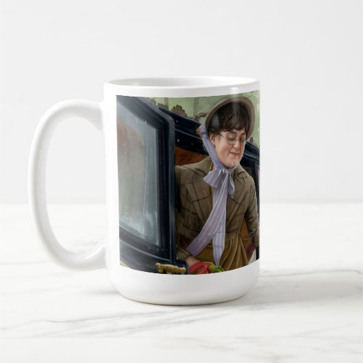 Mug Tom aidant Mary sortir de la calèche (Gauche)