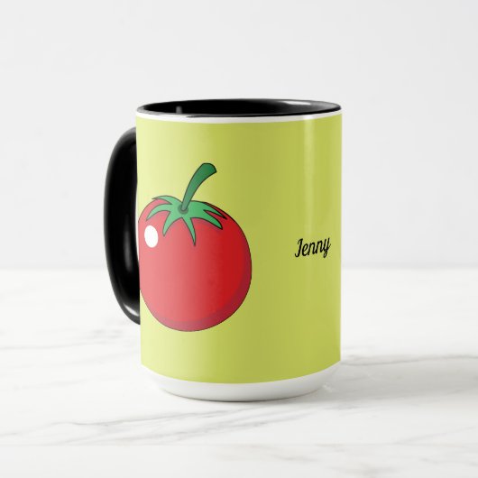 Mug Tomate rouge | Ajouter votre nom ou votre texte (Devant gauche)