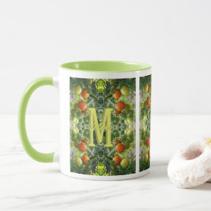 Mug Tomates Cerises à Monogramme Personnalisé Initial