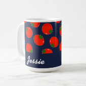 Mug tomates rouges sur le bleu (Devant gauche)