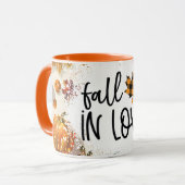 Mug Tomber amoureux des Citrouilles et Feuilles d'auto (Devant gauche)