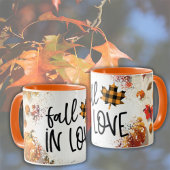 Mug Tomber amoureux des Citrouilles et Feuilles d'auto