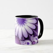Mug Tomber dans l'amour Fleurs Abstraites et Coeurs Fr (Devant droit)