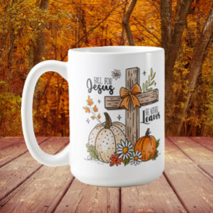 Mug Tombez amoureux de Jésus, croix chrétienne d'autom
