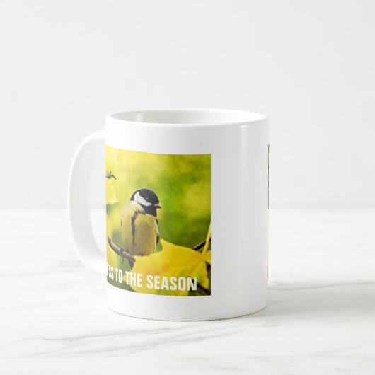 Mug Tomte jaune en automne doré (Devant gauche)