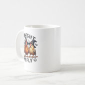 Mug Tonight We Fly - Chicken Witches Hat And Broom  (Devant gauche)