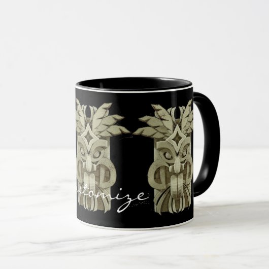 Mug Tonnerre sculpté Tiki (Devant droit)