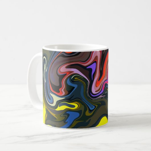 Mug Tons Abstraits gras avec des tons terre et vibrant (Devant gauche)