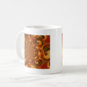 Mug Tons Abstraits orange, marron et vert (Devant gauche)