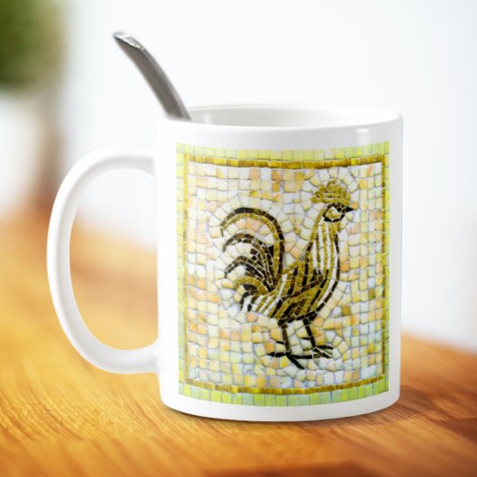 Mug Tons beige et noir Mosaïque poulet Art