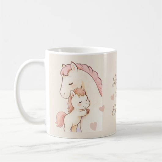 Mug Tons chauds doux Poney mignon t'aime plus (Gauche)