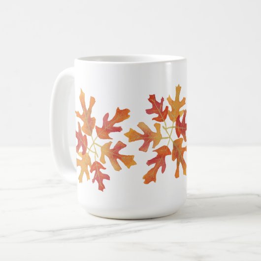 Mug Tons de chêne orange Feuilles (Devant gauche)