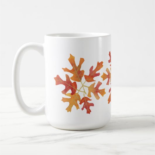 Mug Tons de chêne orange Feuilles (Gauche)