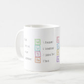 Mug Tons de l'échelle Solfeggio Blocs musicaux pour bé (Devant gauche)