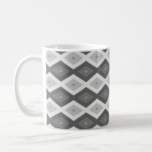 Mug Tons de motif de diamant gris (Gauche)