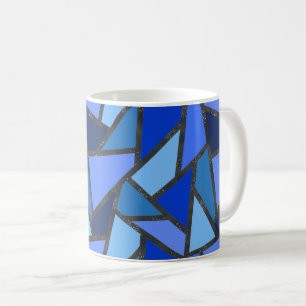 Mug Tons de motif en vitrail bleu