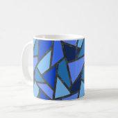Mug Tons de motif en vitrail bleu (Devant gauche)