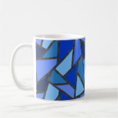 Mug Tons de motif en vitrail bleu (Gauche)
